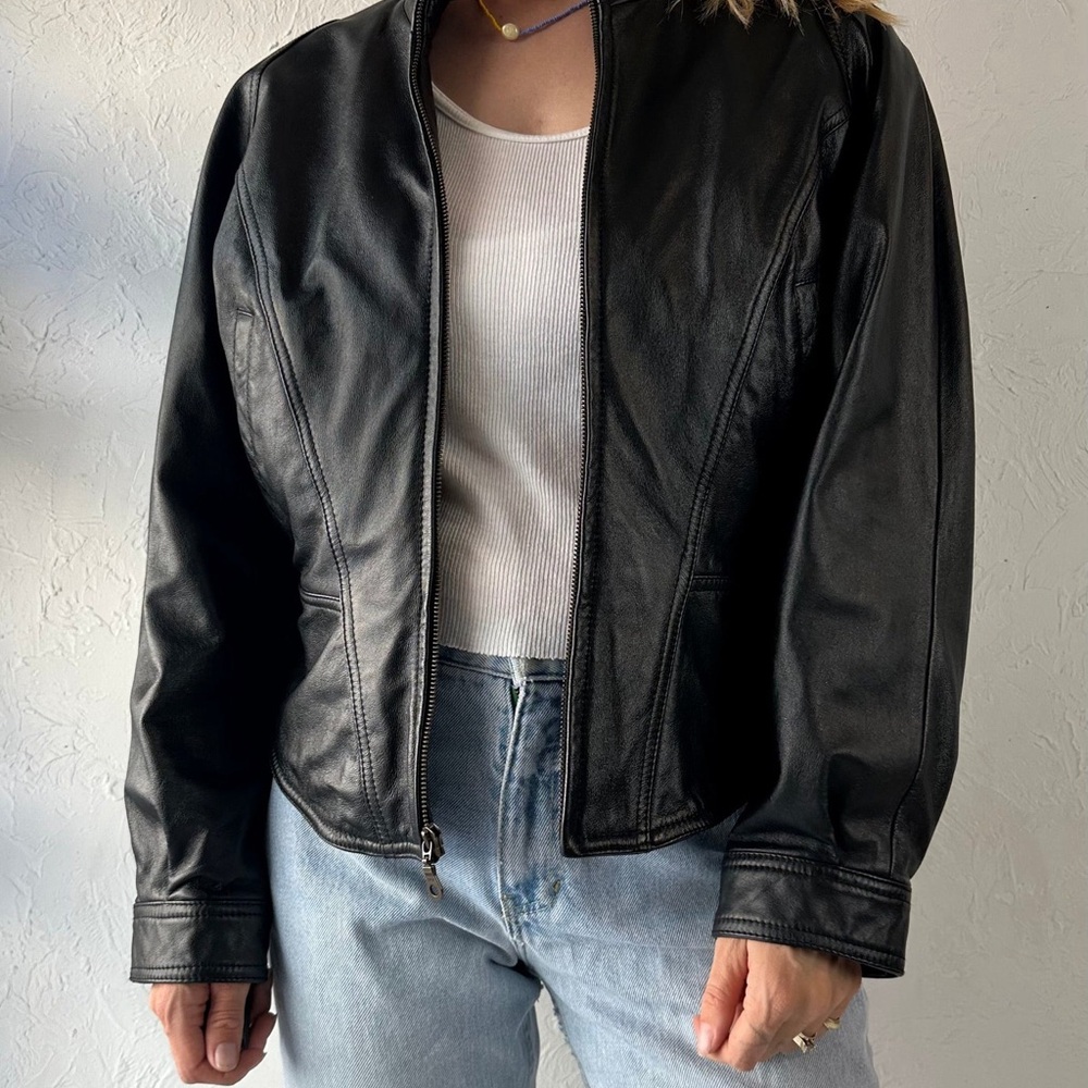 Vintage Wilsons Black Leather Jacket / Large